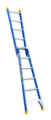 Bailey Ladders Heavy Duty Fibreglass Dual Purpose 6 with V Rung 150kg Riveted - 1.8m/3.2m